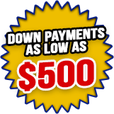 down payments as low as 500 dollars